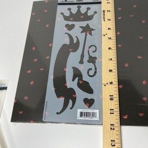 Princess Fairytale Crown Heart Star Wand Stencil